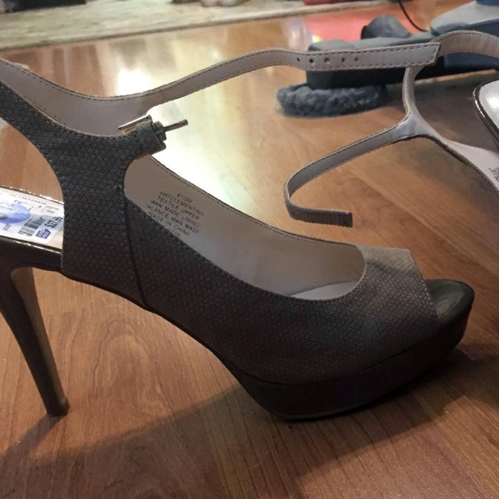 Taupe Sandal Heels, Nine West 8.5
